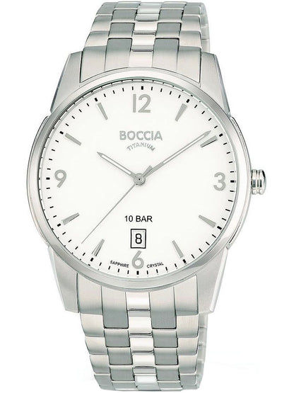 Boccia Titanium 3632-01 Herrenuhr Silber • Saphirglas • Titanarmband