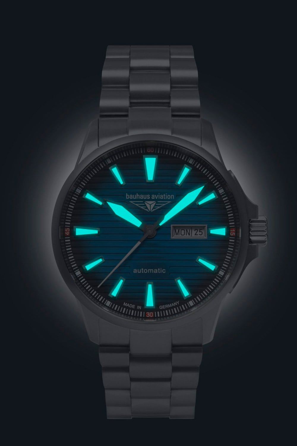 Bauhaus Aviation Iron Annie 2862M-3 Herrenuhr Blau • Saphirglas • Titangehäuse, Bild 3