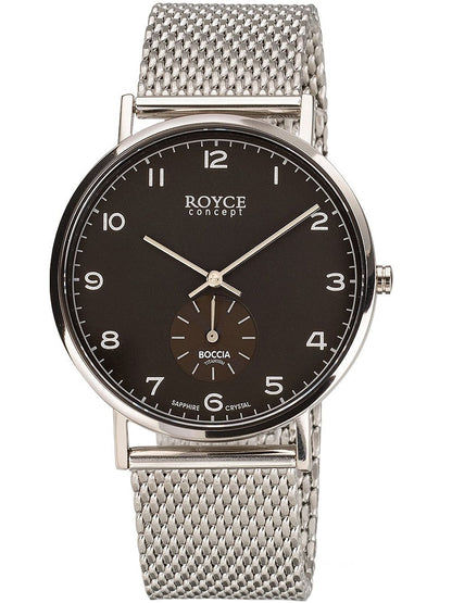 Boccia Royce 3642-02 Herrenuhr Titanium Schwarz • Saphirglas • Miyota Quarzwerk
