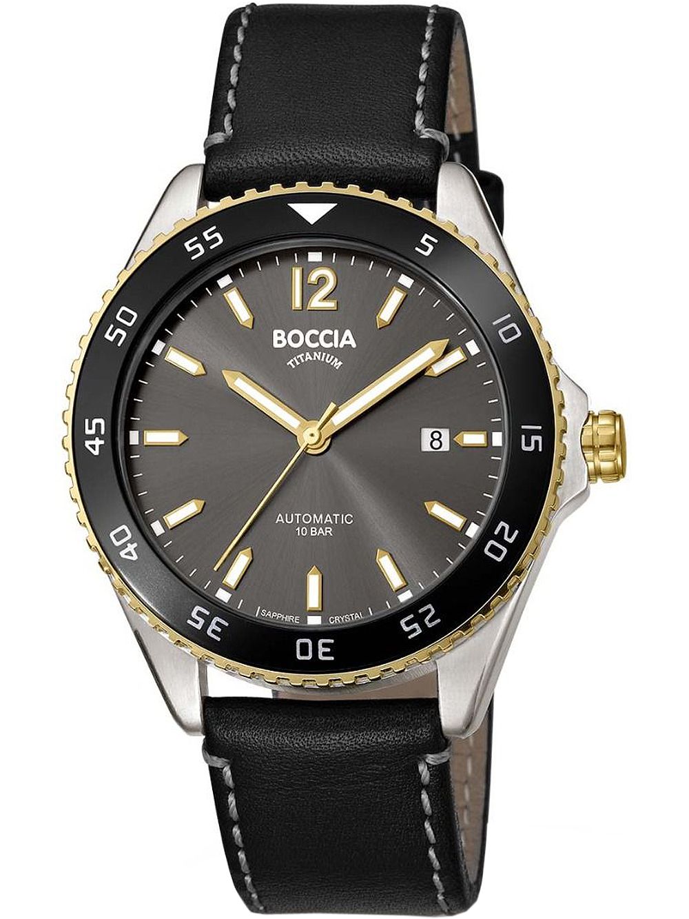 Boccia Titanium 3653-03 Herrenuhr • Automatikwerk • Saphirglas