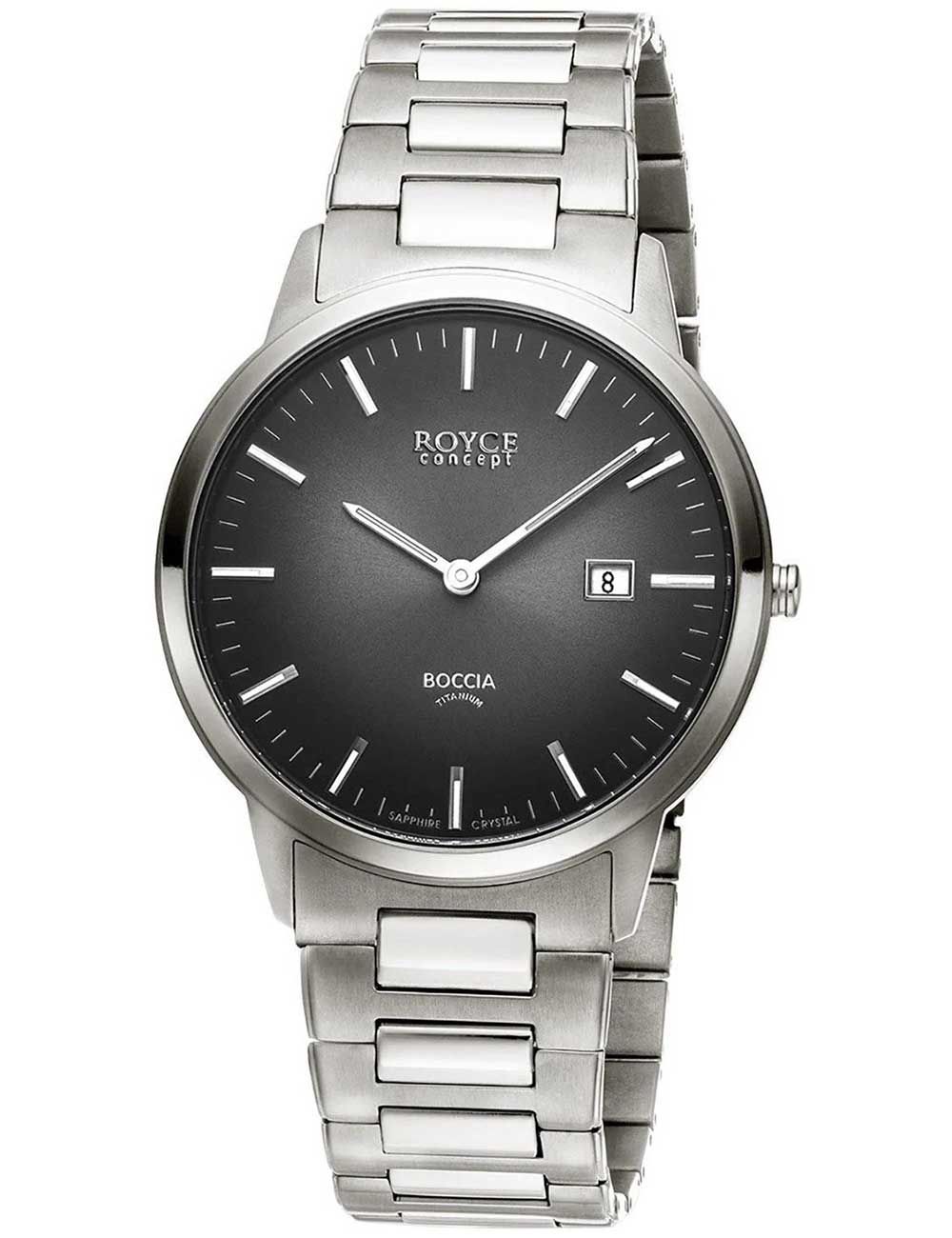 Boccia Royce 3658-04 Herren Armbanduhr • Titan mit Saphirglas • Datumsanzeige