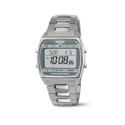 Boccia 3738-01 Herrenuhr Titanium Digital Chronograph • Alarm & Datum • Titan-Gehäuse, Bild 3