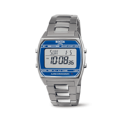 Boccia 3738-01 Herrenuhr Titanium Digital Chronograph • Alarm & Datum • Titan-Gehäuse, Bild 4