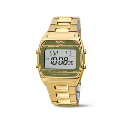 Boccia 3738-10 Unisex Armbanduhr • Titan Goldfarben • Chronograph & Alarm, Bild 5