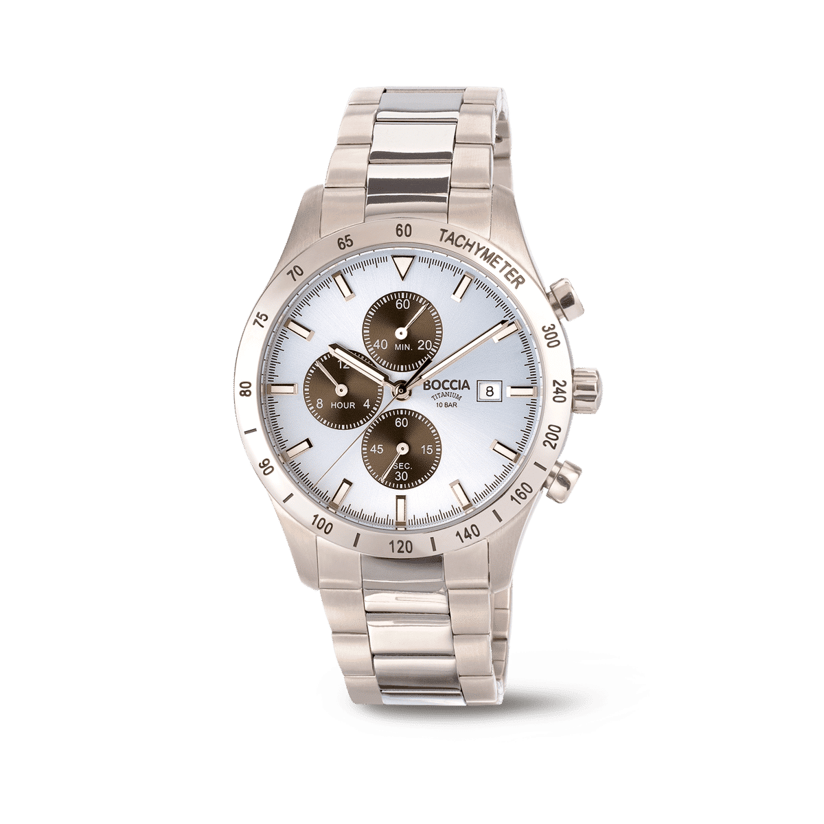 Boccia Titanium 3739-01 Herren Armbanduhr • Chronograph mit Tachymeter • Reintitan