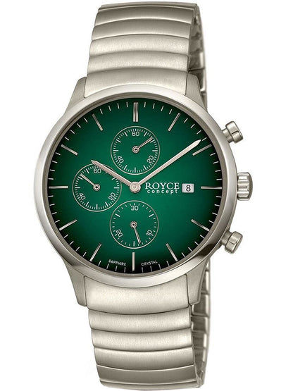 Boccia Royce 3743-01 Herrenuhr Grün • Titan-Chronograph • Saphirglas