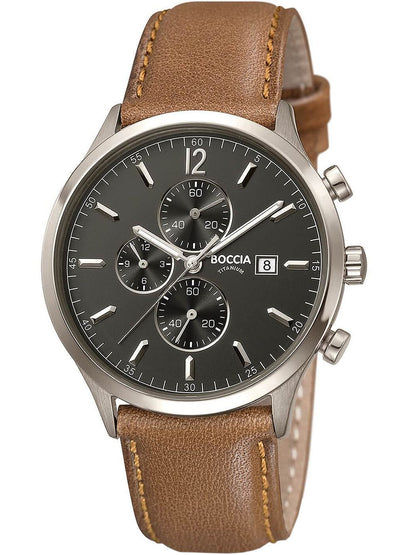Boccia Titanium 3753-04 Herren Chronograph • Titan-Gehäuse • Mineralglas