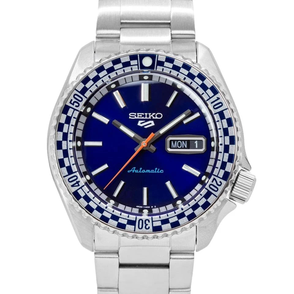 Seiko 5 Sports SRPK65K1 Orologio da Uomo Blu • Movimento Automatico Seiko 4R36 • Indicazione di Data e Giorno della Settimana