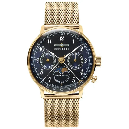 Zeppelin Hindenburg 7039M-2 Herrenuhr Schwarz • Quarzwerk • Mineralglas