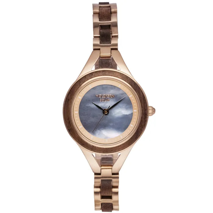Holzkern Fatima 9010631000790 Damen Armbanduhr • Quarzwerk Miyota 2035 • Holz-Edelstahl-Armband