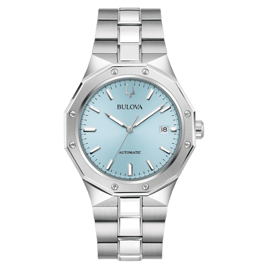 Bulova Classic 96B462 Herrenuhr Hellblau • Automatikwerk • Saphirglas