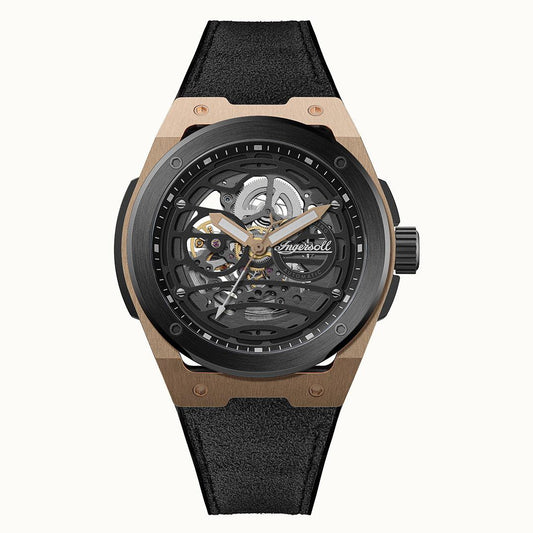 Ingersoll The Springfield I15202 Herrenuhr Schwarz • Automatikwerk • Skelett-Zifferblatt