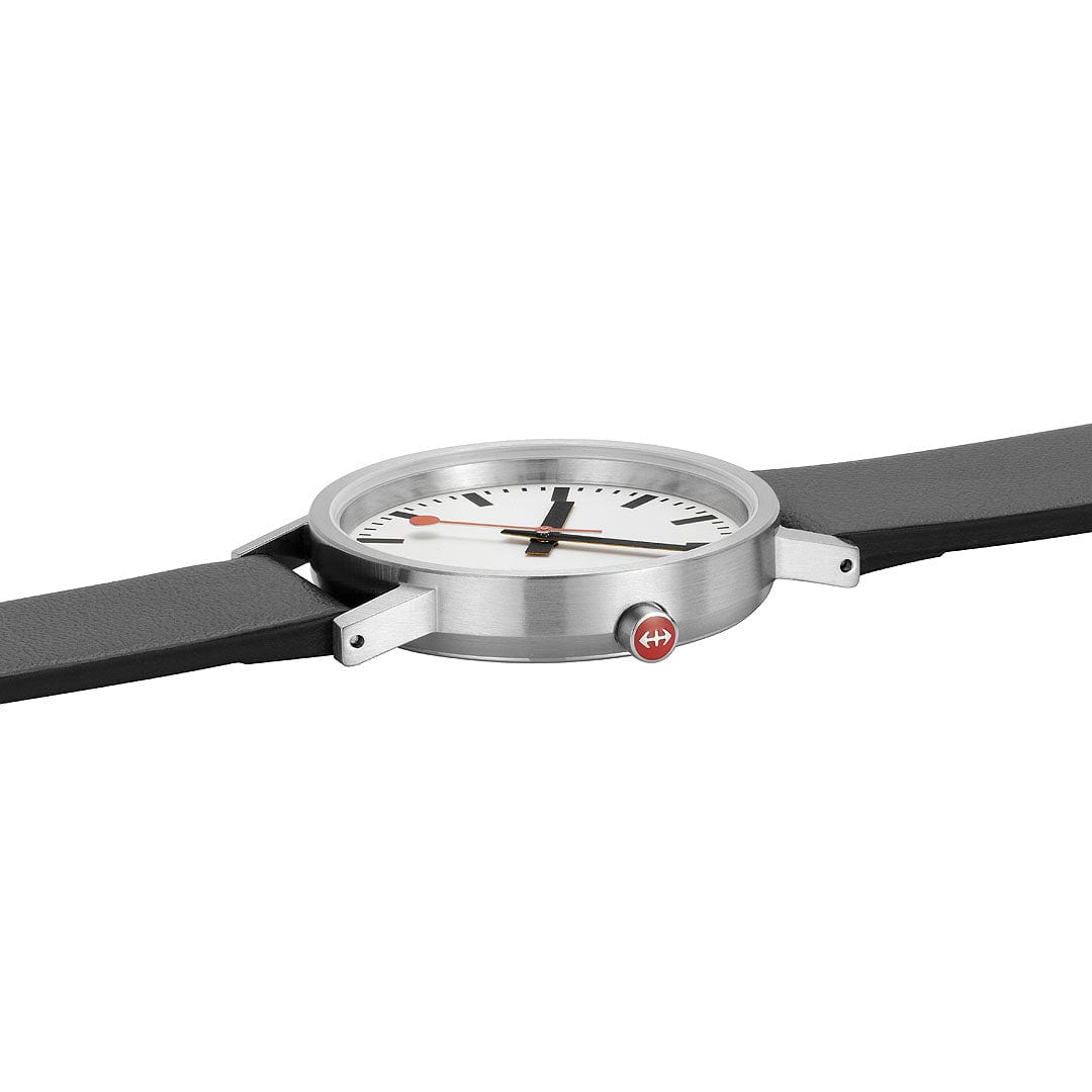 Mondaine Classic A660.30360.16OMV Herrenuhr Schwarz • Veganes Traubenleder • Schweizer Quarzwerk, Bild 4