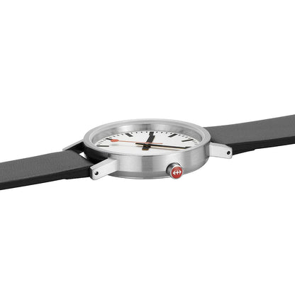 Mondaine Classic A660.30360.16OMV Herrenuhr Schwarz • Veganes Traubenleder • Schweizer Quarzwerk, Bild 4
