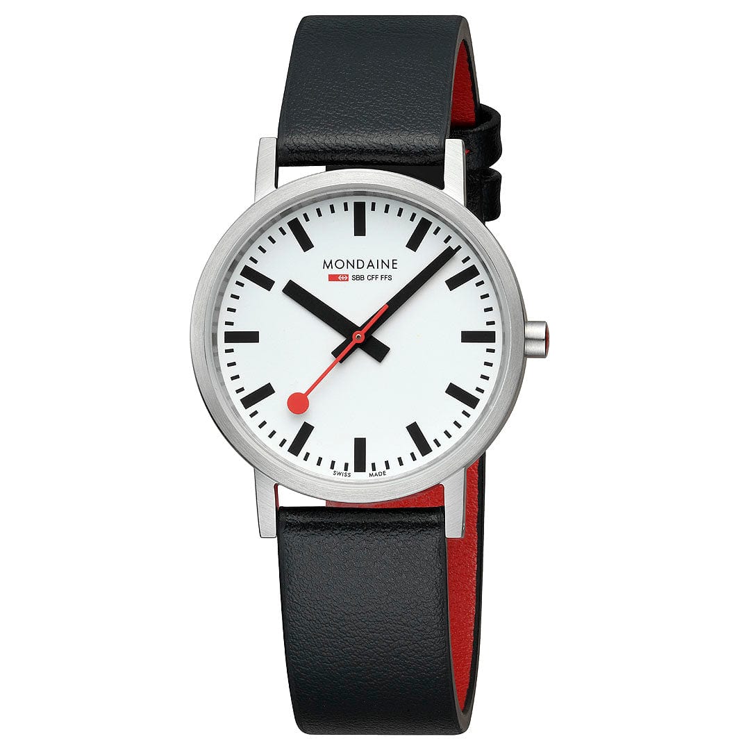 Mondaine Classic A660.30314.16SBBV Damen Armbanduhr Schwarz • Veganes Traubenleder • Schweizer Quarzwerk, Bild 5