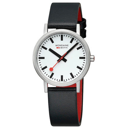 Mondaine Classic A660.30314.16SBBV Damen Armbanduhr Schwarz • Veganes Traubenleder • Schweizer Quarzwerk, Bild 5