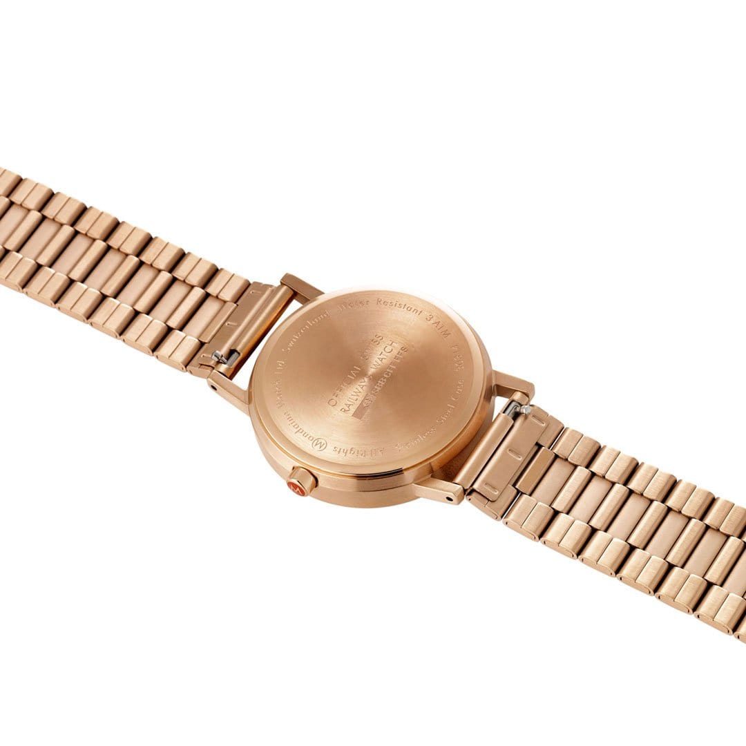 Mondaine Classic A660.30314.16SBR Damenuhr Schwarz/Roségold • Schweizer Quarzwerk • Schnellwechselsystem, Bild 3