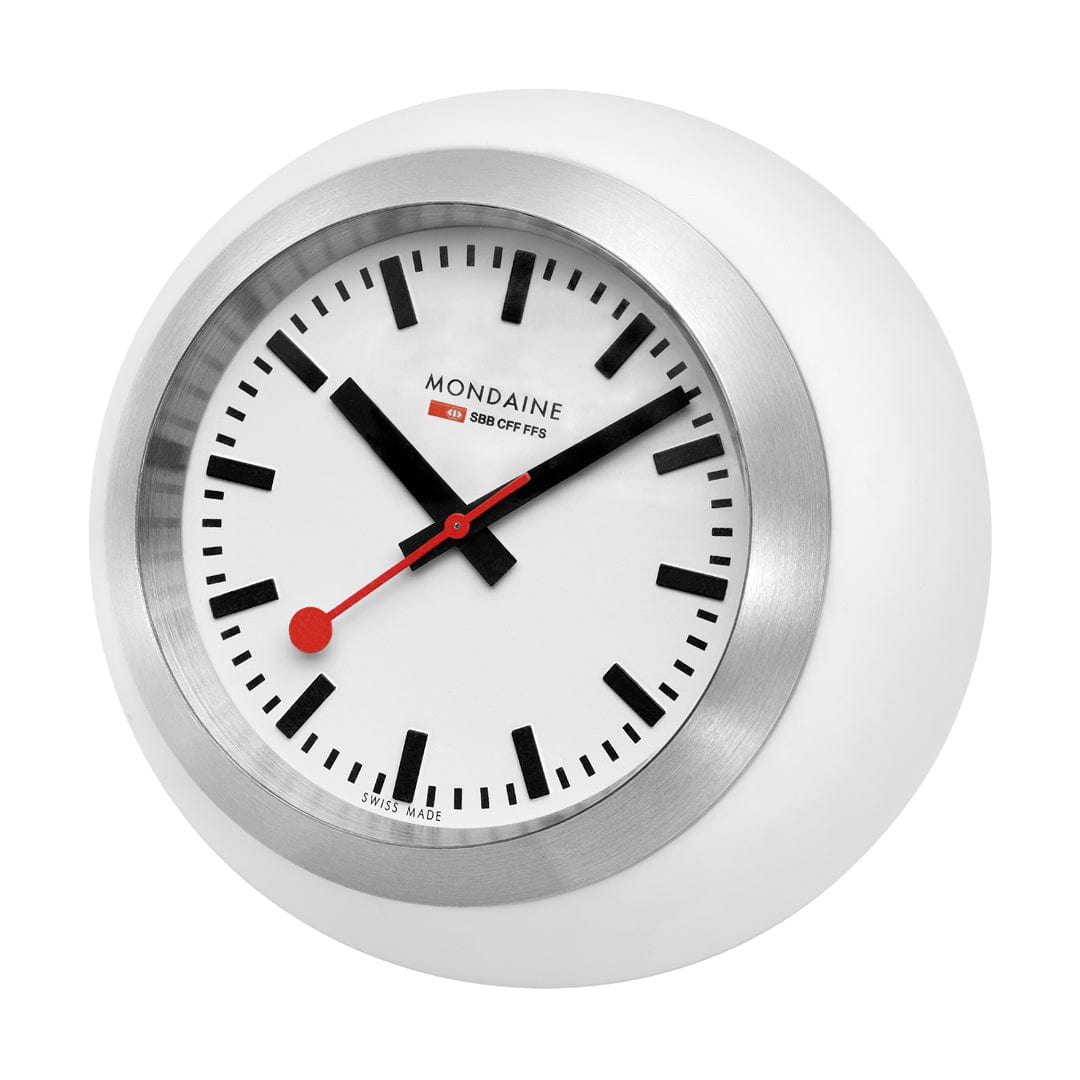 Mondaine Globe Clock A660.30335.16SBA Armbanduhr Weiß • Schweizer Quarzwerk • Mineralglas