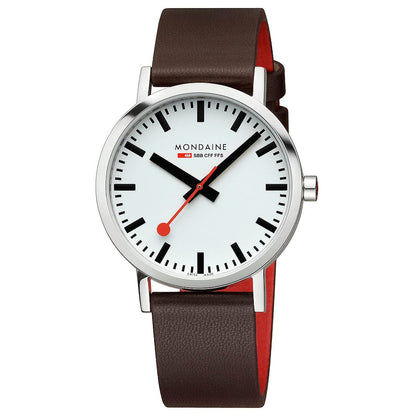 Mondaine Classic A660.30360.11SBGV Herrenuhr Braun • Veganes Traubenleder • Schweizer Quarzwerk, Bild 5