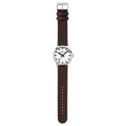 Mondaine Classic A660.30360.11SBGV Herrenuhr Braun • Veganes Traubenleder • Schweizer Quarzwerk, Bild 6