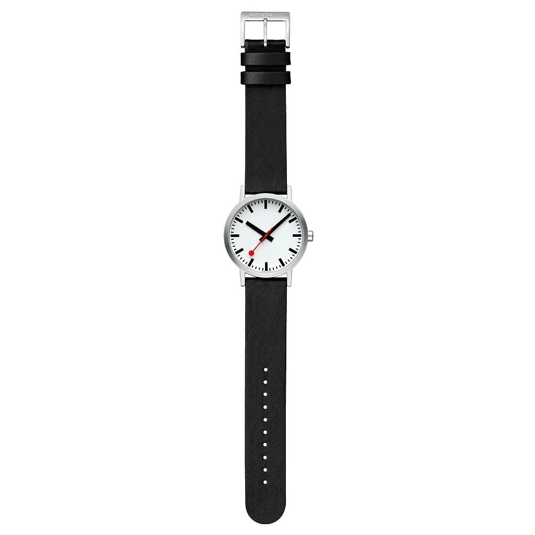 Mondaine Classic A660.30360.16OMV Herrenuhr Schwarz • Veganes Traubenleder • Schweizer Quarzwerk, Bild 6