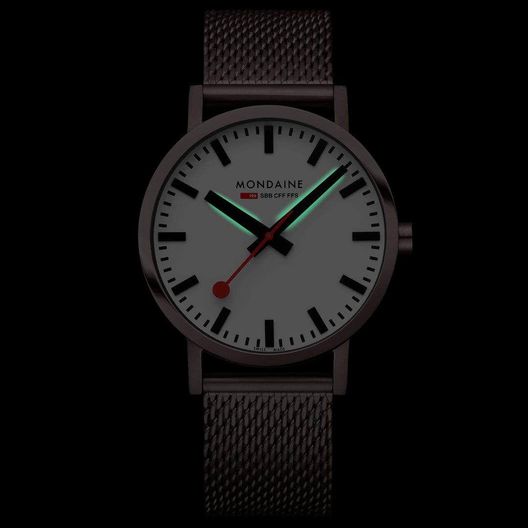 Mondaine Classic A660.30360.1BSBZ Herrenuhr Braun • Mineralglas mit BackLight • Swiss Made, Bild 2
