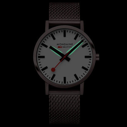 Mondaine Classic A660.30360.1BSBZ Herrenuhr Braun • Mineralglas mit BackLight • Swiss Made, Bild 2