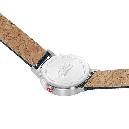 Mondaine Classic A660.30360.40SBD Herrenuhr Tiefseeblau • Schweizer Quarzwerk • Recyceltes Textilarmband, Bild 3