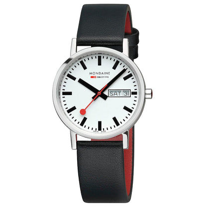 Mondaine Classic A667.30314.11SBBV Damenuhr Schwarz • Veganes Traubenleder • Tag-Datum-Anzeige, Bild 5