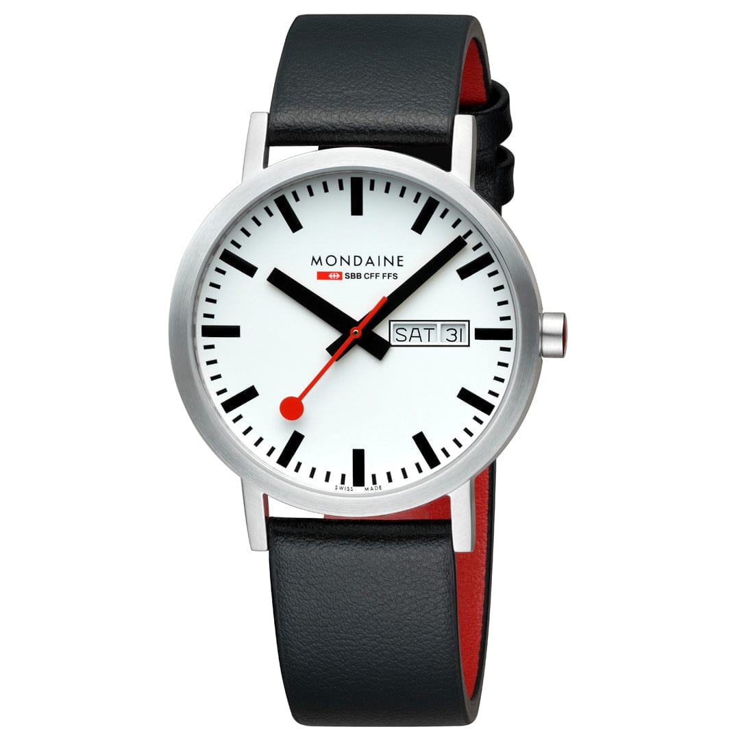 Mondaine Classic A667.30360.11SBBV Herrenuhr Schwarz • Schweizer Quarzwerk • Veganes Traubenleder, Bild 7