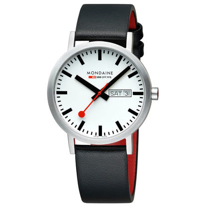 Mondaine Classic A667.30360.11SBBV Herrenuhr Schwarz • Schweizer Quarzwerk • Veganes Traubenleder, Bild 7