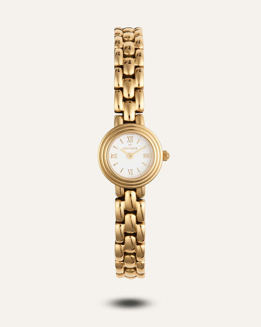Mockberg Antique Watch MB0181 Damen Armbanduhr Gold • Römische Ziffern • Mineralglas