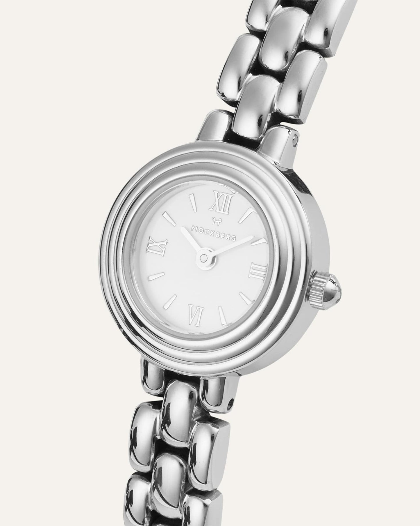Mockberg Antique Watch MB0182 Damen Armbanduhr Silber • Mineralglas • Römische Ziffern, Bild 3