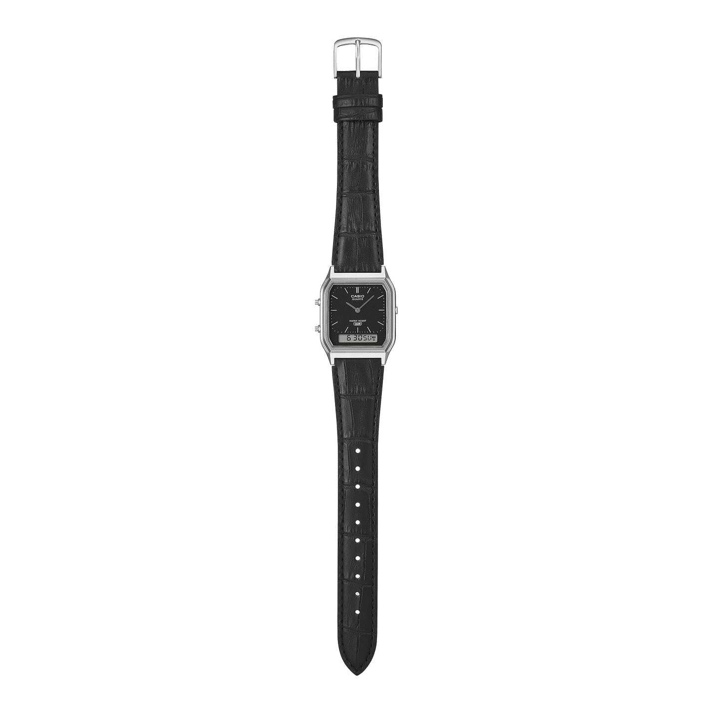 Casio Vintage AQ-230EL-1AEF Armbanduhr Schwarz • Analog-Digital • Echtlederarmband, Bild 4