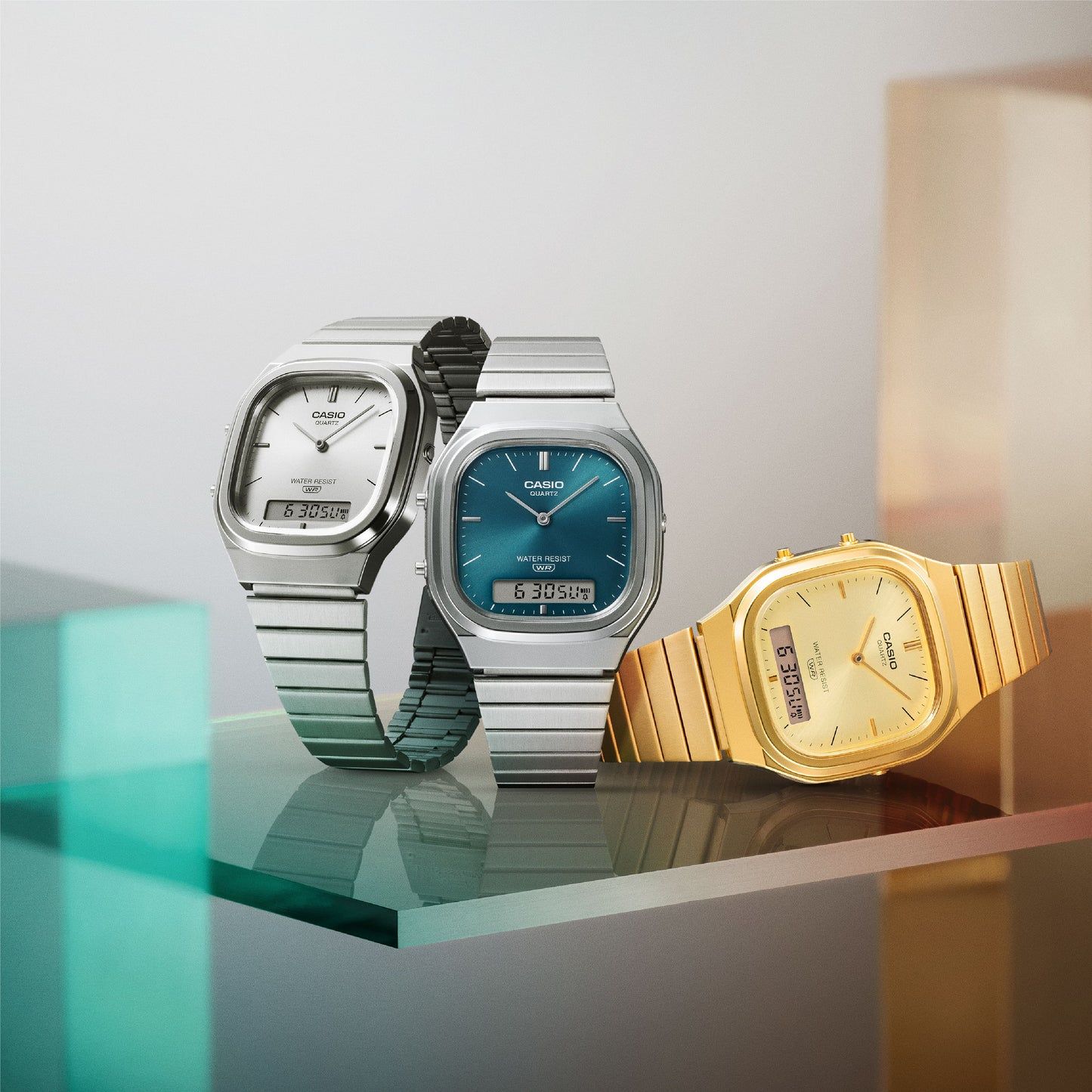 Casio Vintage AQ-240E-7AEF Armbanduhr Silber • Analog-Digital • Retro-modernes Design, Bild 9