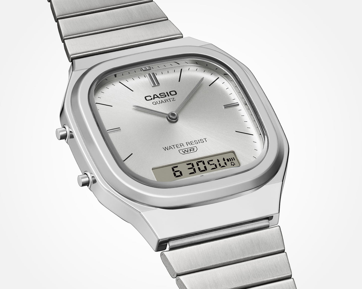 Casio Vintage AQ-240E-7AEF Armbanduhr Silber • Analog-Digital • Retro-modernes Design, Bild 5