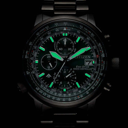 Citizen Promaster Sky AT8304-57W Herrenuhr Schwarz/Grün • Eco-Drive Funk • Saphirglas, Bild 6