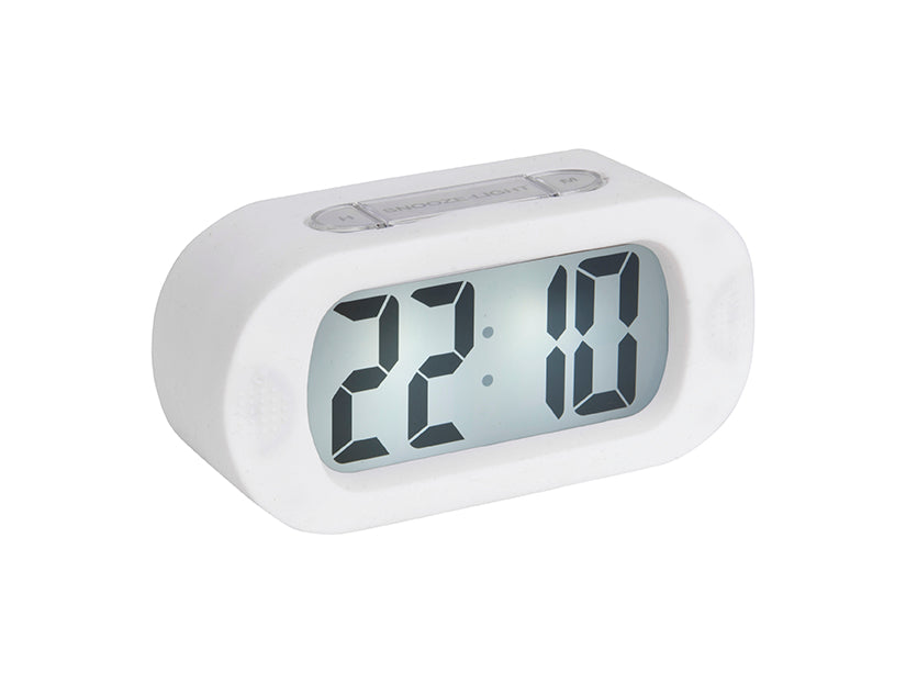 Karlsson Gummy KA5753WH Wecker Weiß • Digitales Display • Snooze & Nachtlicht
