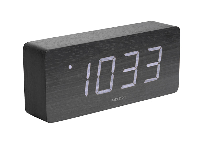 Karlsson Tube KA5654BK Wecker Schwarz • LED-Display mit Datum & Temperatur • Netzbetrieb per USB