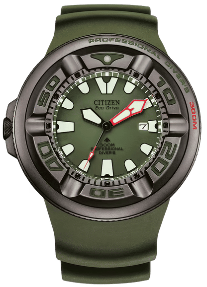Citizen Promaster Herrenuhr mit grünem Zifferblatt und olivfarbenem Armband, 300 m