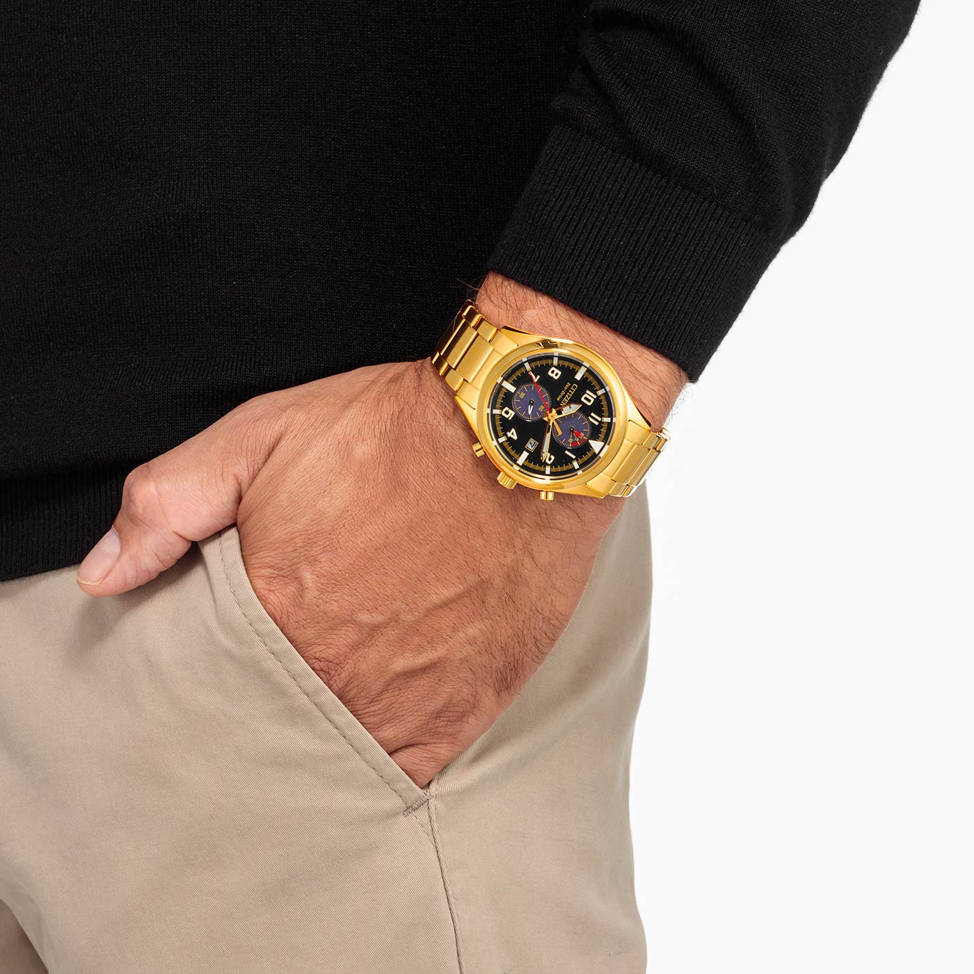 Citizen CA7022-87E Eco-Drive Herrenuhr Gold • Chronograph • 10 bar wasserdicht, Bild 5