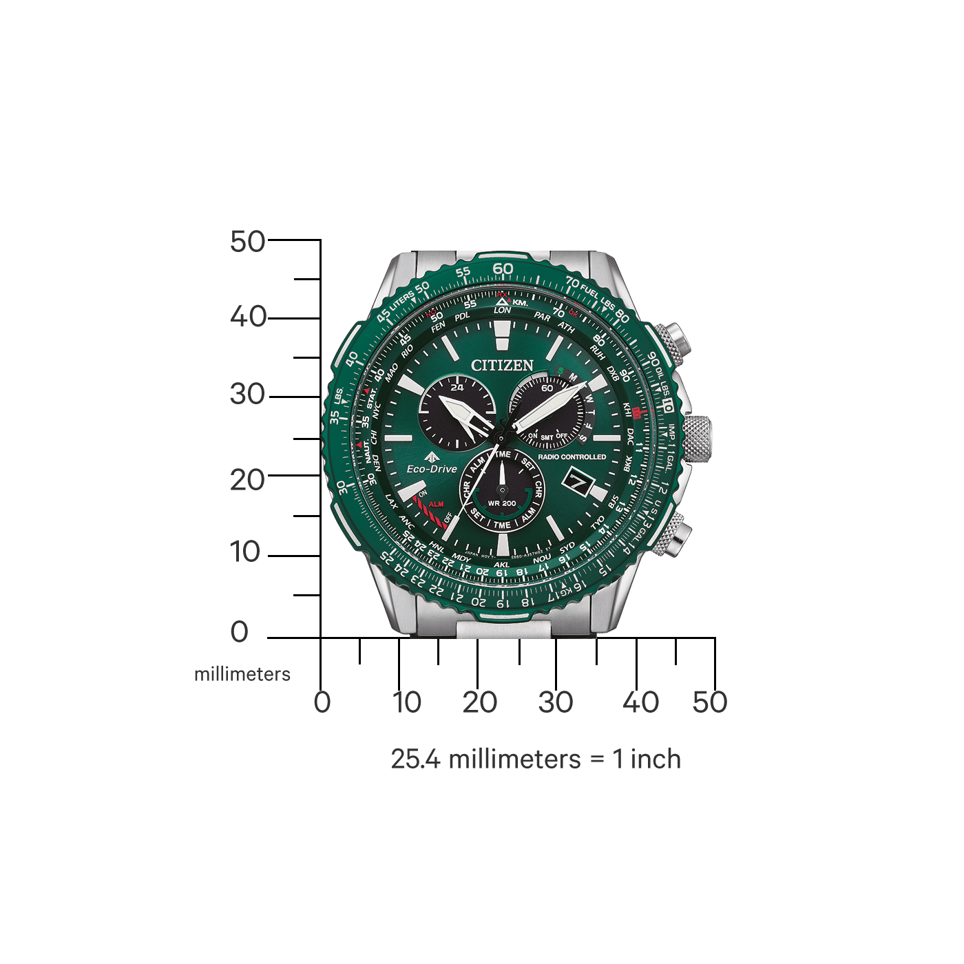 Citizen CB5004-59W Promaster Herrenuhr Grün • Funk Eco-Drive • Saphirglas, Bild 2