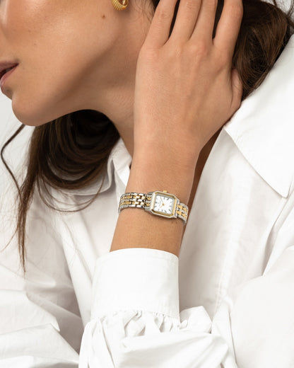 Mockberg Classic BIC MO336 Damen Armbanduhr Weiß • Mineralglas • Goldfarben Gliederarmband, Bild 3