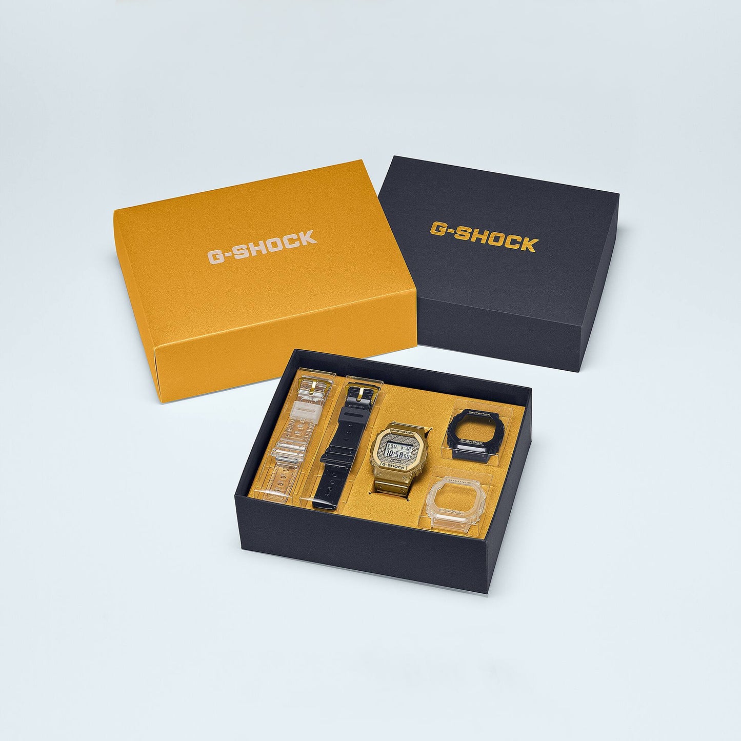 Casio G-Shock DWE-5600HG-1ER Herrenuhr Gold Chain Box Set • Wechselbare Lünetten und Bänder • Hip-Hop-Design, Bild 8