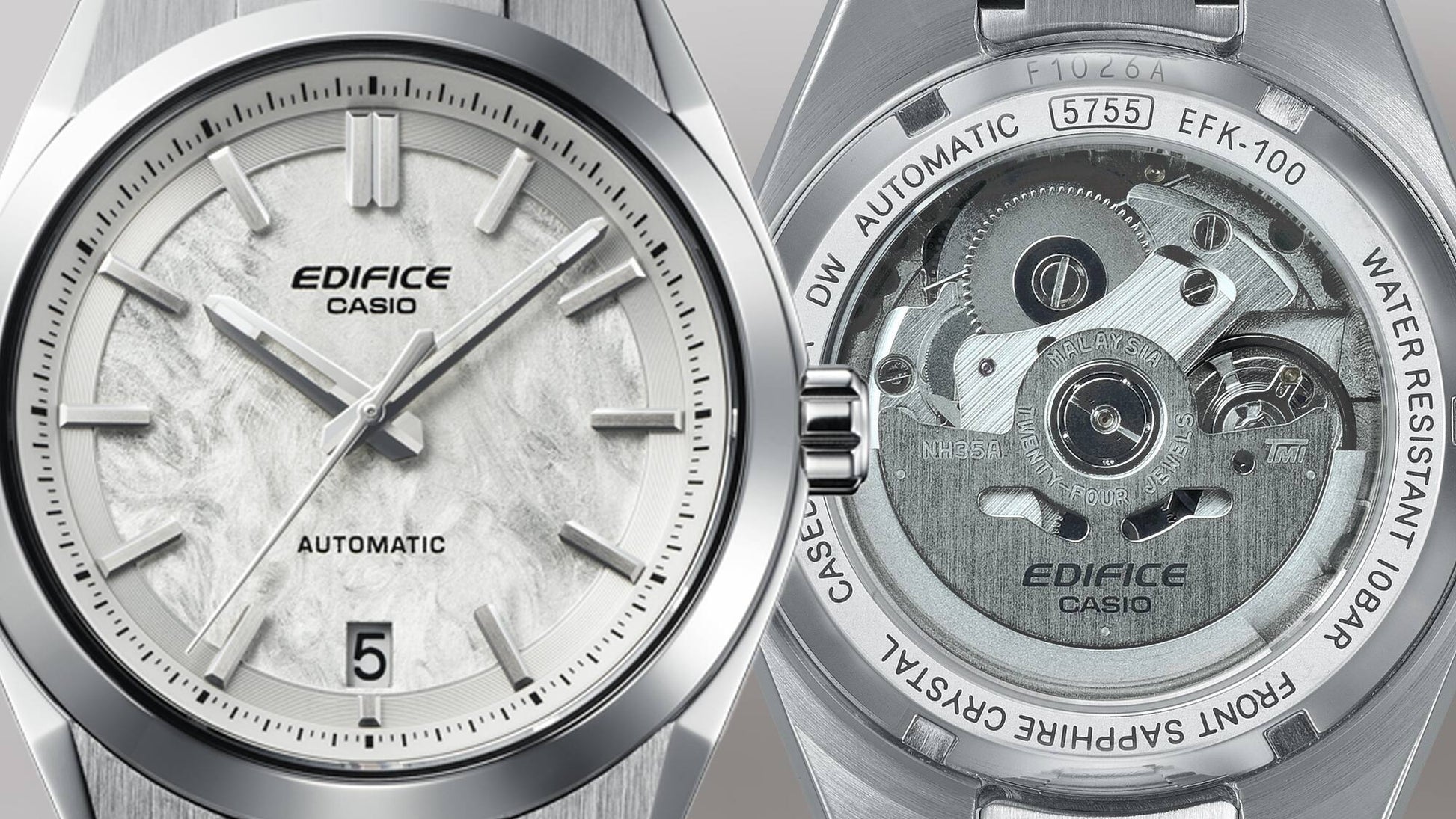 Casio Edifice EFK-100D-7AER Herrenuhr • Automatikwerk mit Saphirglas • Durchsichtiger Gehäuseboden, Bild 4