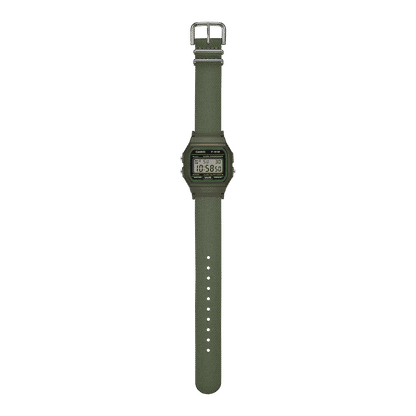 Casio F-91WF-3AEF Timeless Collection Damen- und Jugenduhr Khaki • Recyceltes Textilarmband • LED-Beleuchtung, Bild 4