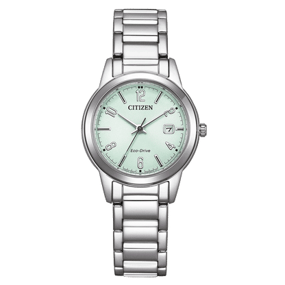 Citizen FE1241-71X Damenuhr Eco-Drive Elegance 29mm Grün • Solarantrieb • Datumsanzeige