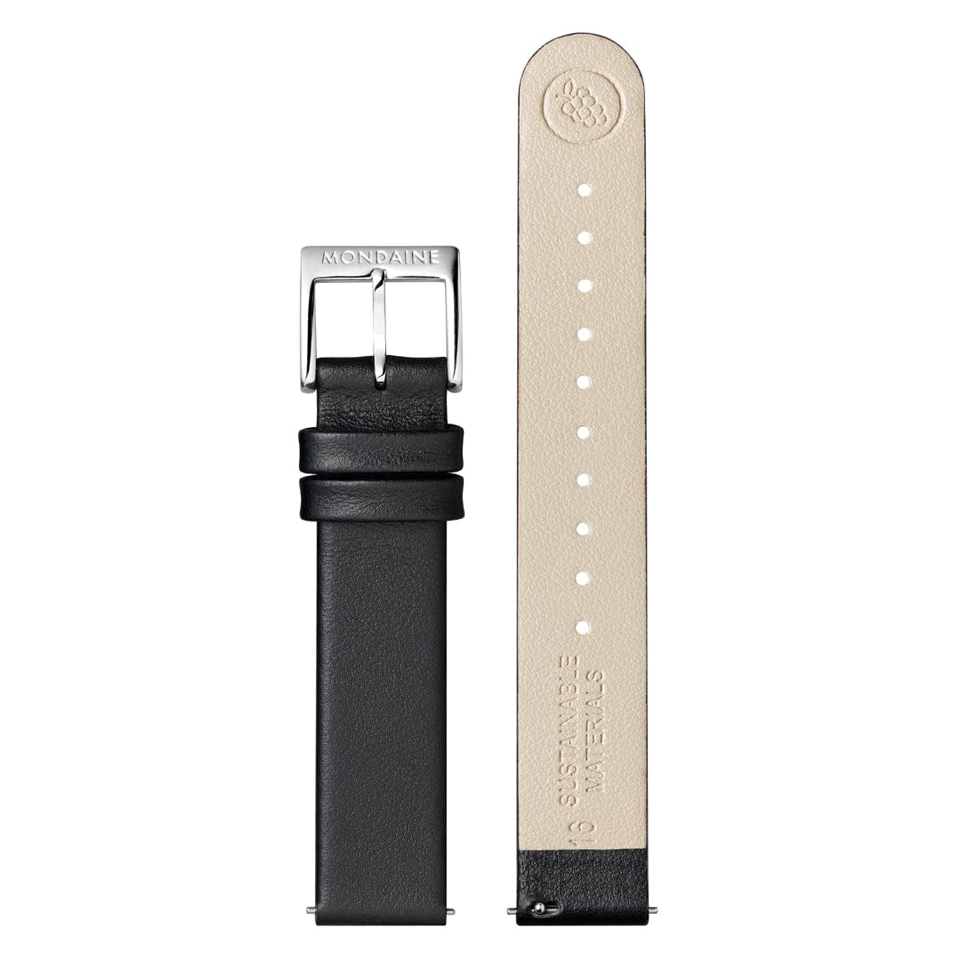 Mondaine evo2 MSE.30110.LBV Damenuhr Schwarz • Saphirglas • Veganes Traubenleder, Bild 10