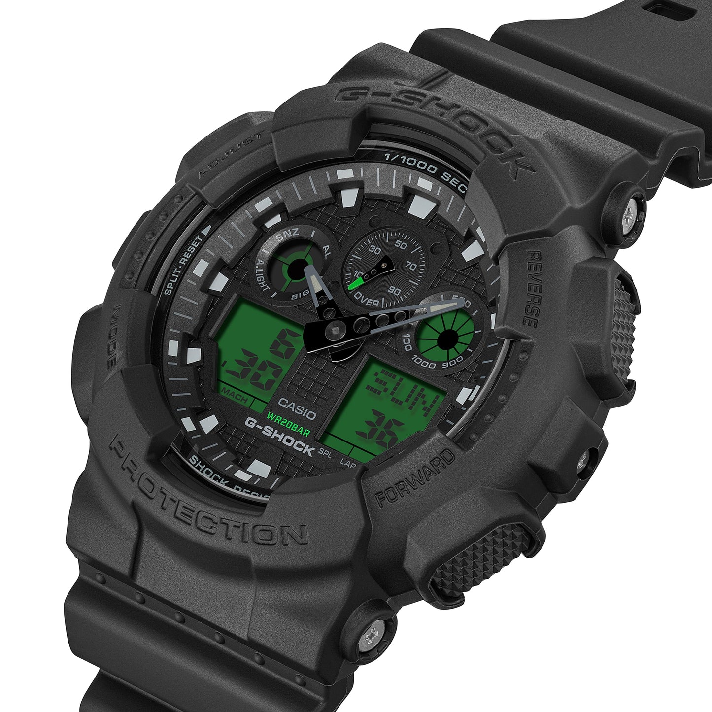 Casio G-Shock GA-100BEG-1AER Herren Armbanduhr Schwarz • Stoßfestes Resingehäuse • 200 m Wasserdichtigkeit, Bild 7