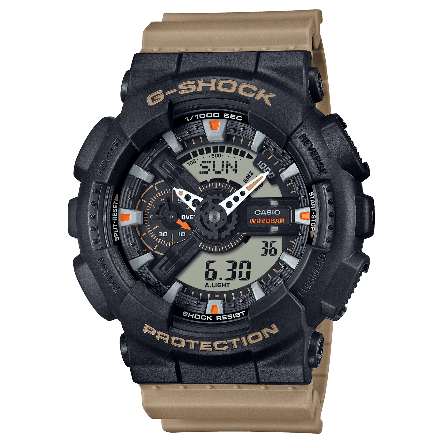 Casio GA-110TU-1A5ER G-Shock Classic Herrenuhr Schwarz/Beige • Stoßfest & 20 ATM • Analog-Digital, Bild 2